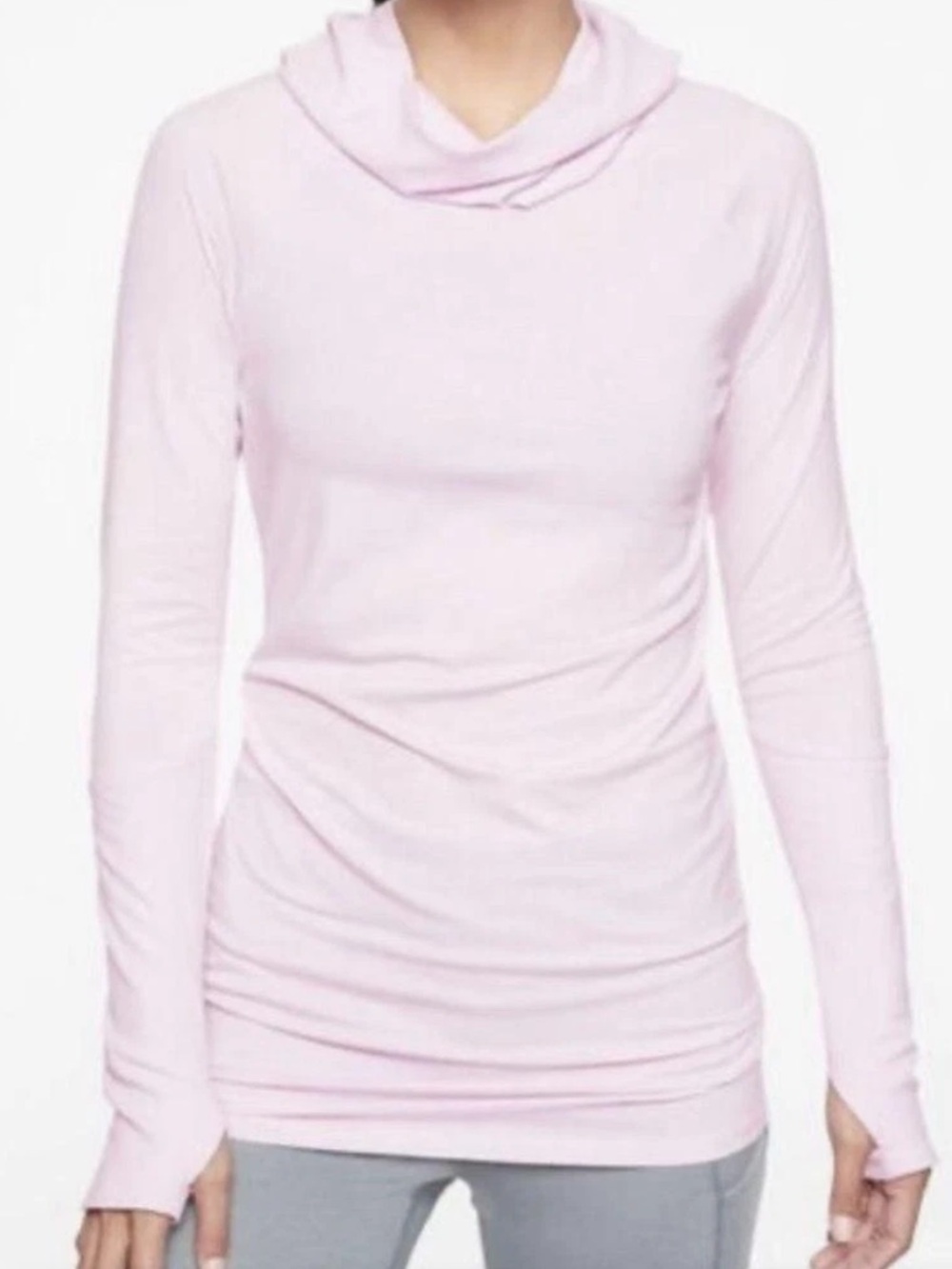 New with tags Athleta Essence Cowl Neck Hoodie Tunic in size L